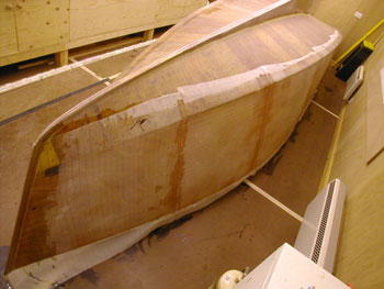 Starboard side sheathed and peelplied