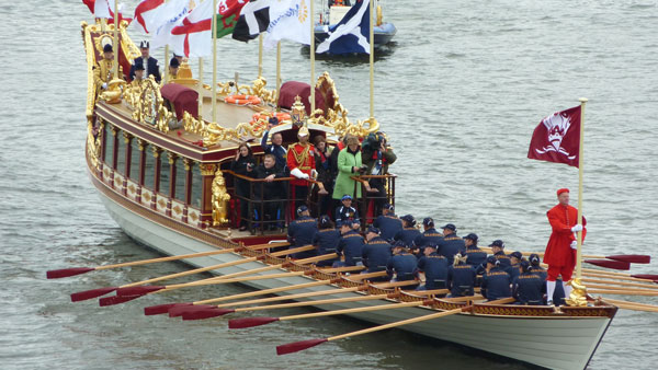 Royal Barge at the head of the Flotilla