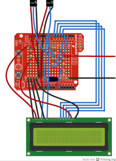 Fritzing pictorial display and logger circuit