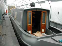 narrowboat in paint